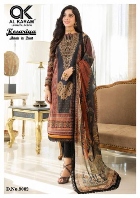 Al Karam Kesariya Vol 9 Cambric Cotton Dress Material
